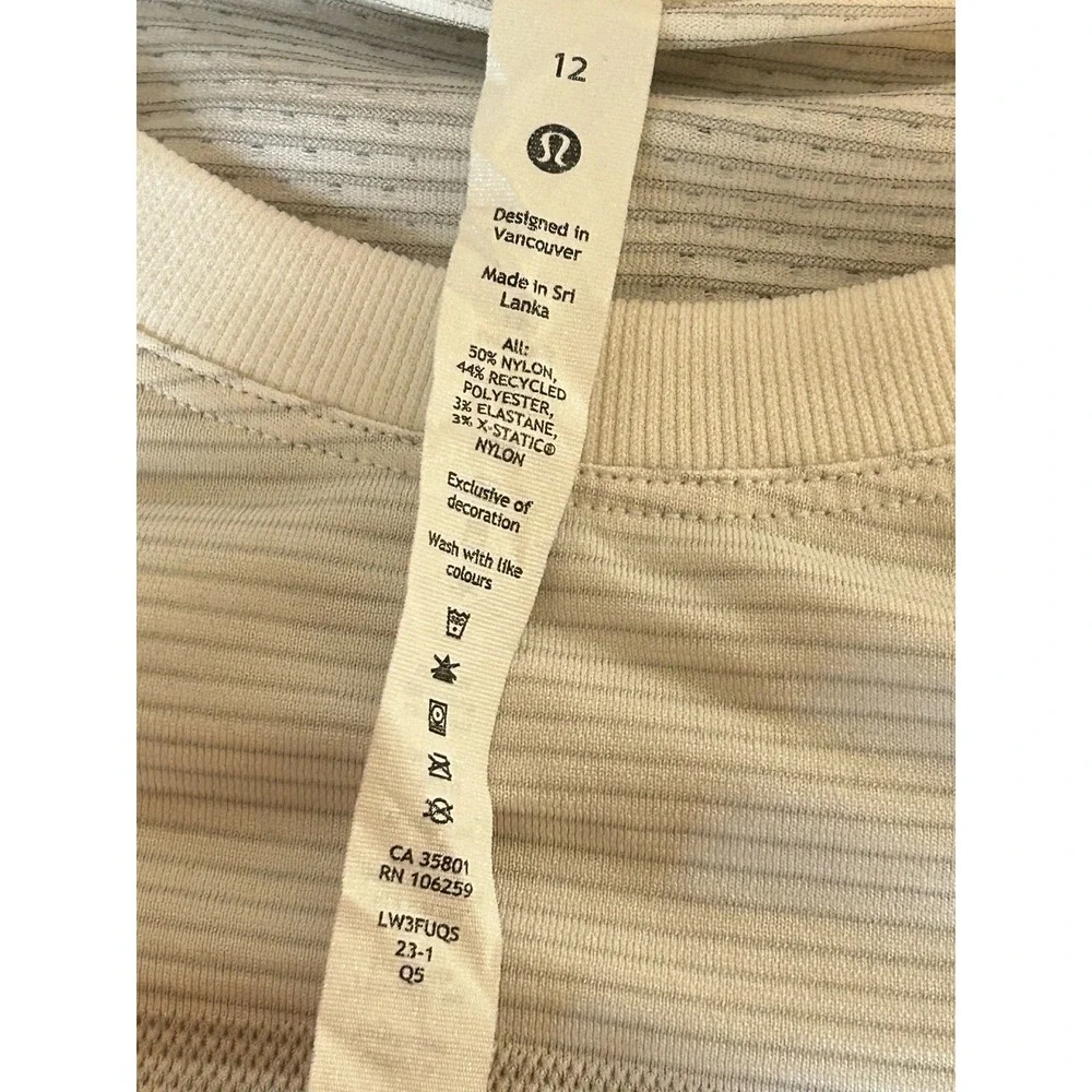 Lululemon Swiftly Relaxed Long Sleeve Shirt 2.0 white Size 12 Running